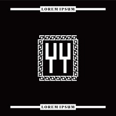 Obraz premium Y Y collection of initial logo designs with luxurious frame elements