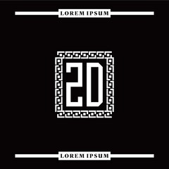 Obraz premium Z D collection of initial logo designs with luxurious frame elements