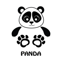 Vector illustration panda bear silhouette. Logo design template. Panda animal Logotype concept icon.