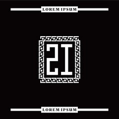 Z I collection of initial logo designs with luxurious frame elements