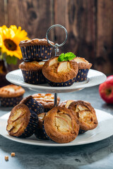 Apple and fudge muffins