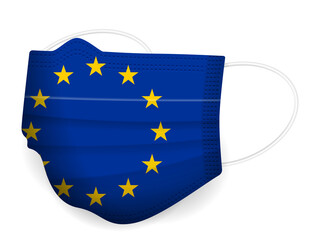 Medical mask EU flag