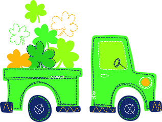 vector illustration of flowers in vehicle