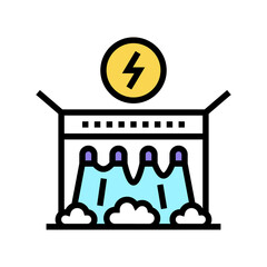 electrical dam color icon vector. electrical dam sign. isolated symbol illustration