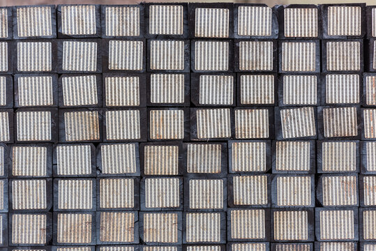 stack of railroad ties or sleepers