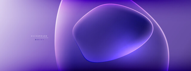 Vector abstract background - liquid bubble shapes on fluid gradient with shadows and light effects. Shiny design template for text