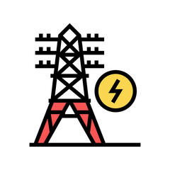 electrical tower color icon vector. electrical tower sign. isolated symbol illustration