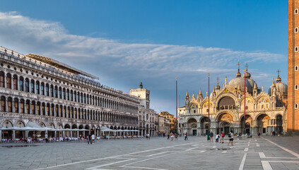 Fototapeta na wymiar San Marco square with Campanile and Saint Mark's Basilica in Venice, Italy.