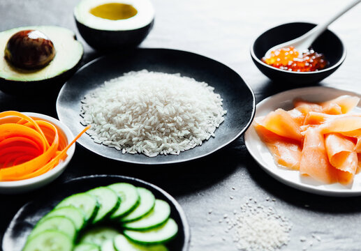 Sushi bowl ingredients
