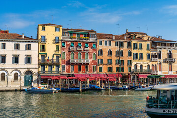 Venice Grand canal with gondolas, Italy in summer