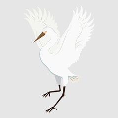 Vector illustration of a crane bird