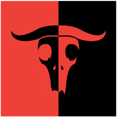 bull head silhouette vector