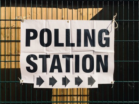 Polling station sign