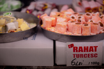 turkish delights on market. oriental candy bazaar