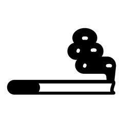 Smoking High Tar cigarette Concept vector Glyph Icon Design, Quit Smoking Symbol on White background, Bad habit Sign 