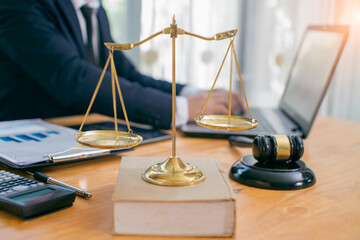 Male lawyer or judge Law and Legal services concept Working at the office