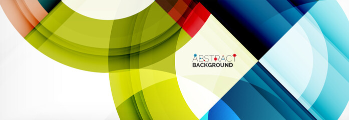 Obraz premium Round shapes, triangles and circles. Modern abstract background