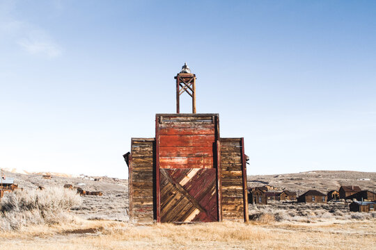 Water Tower in Creepy Ghost Town from the Gold Rush