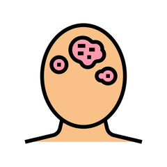 seborrhoeic dermatitis skin disease color icon vector. seborrhoeic dermatitis skin disease sign. isolated symbol illustration