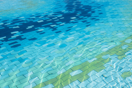 Unique colored tiles in a pool