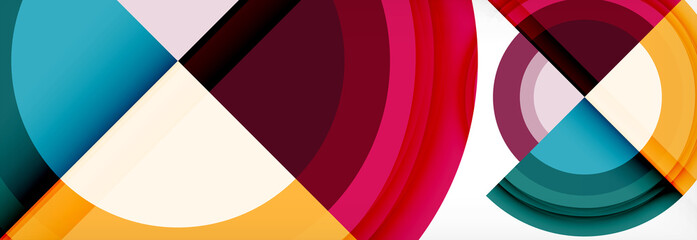 Obraz premium Round shapes, triangles and circles. Modern abstract background