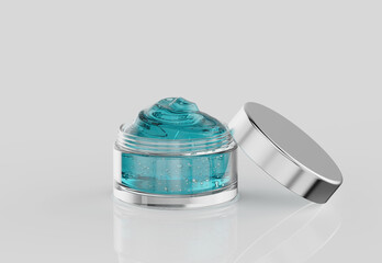 blue cosmetic gel in pot