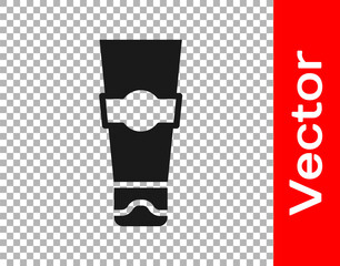 Black Tube of toothpaste icon isolated on transparent background. Vector.