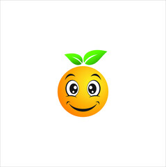 Happy smiling orange fruits emoticon. Healthy vegetarian fruit character icon design vector concept