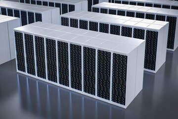 Server room with server tower