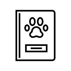 pet passport line icon vector. pet passport sign. isolated contour symbol black illustration