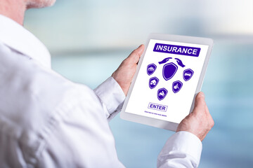 Insurance concept on a tablet