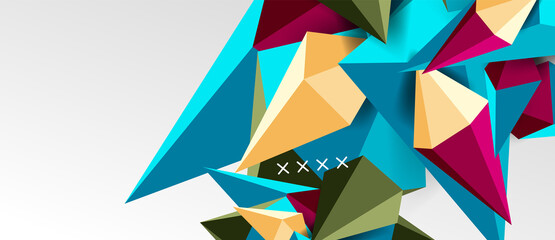 3d low poly abstract shape background vector illustration
