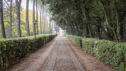 Jour pluvieux d'automne à Sienne en Italie, région Toscane.