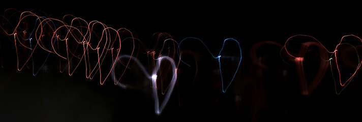 Light trails heart shape - colors of light