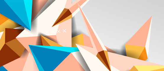 3d low poly abstract shape background vector illustration