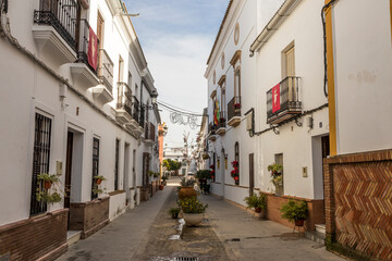Fototapeta na wymiar La Puebla de los Infantes, Spain, a town in the Northern mountain range of the province of Sevilla in Andalucia