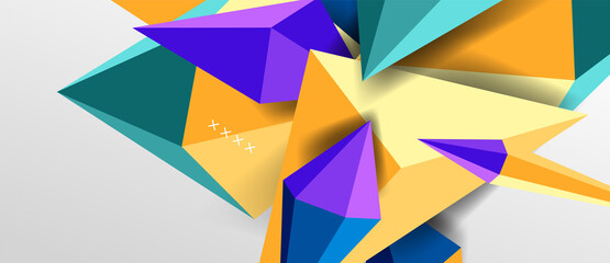 3d low poly abstract shape background vector illustration