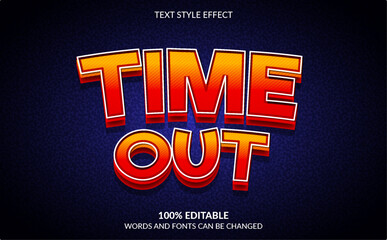 Editable Text Effect, Video Game, Time Out Text Style