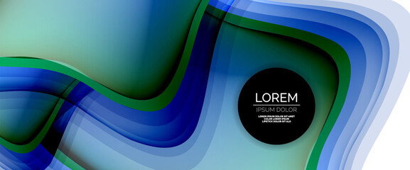 Circles and bubbles abstract background. Fluid liquid round shapes for web banner, app or poster