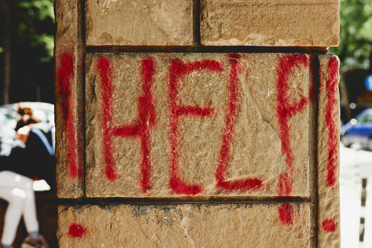 Help written on wall