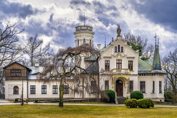 Fototapeta na wymiar Henryk Sienkiewicz's Mansion and national museum in Oblegorek, Poland. Henryk Sienkiewicz was Polish journalist, novelist and Nobel Prize laureate