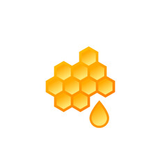 honey vector logo with honeycomb