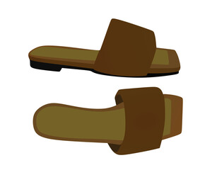 Brown woman sandal. vector illustration
