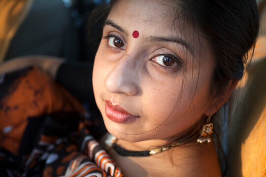 Graceful Indian woman looking at the camera