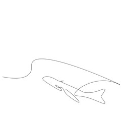 Whale on ocean drawing. Vector illustration