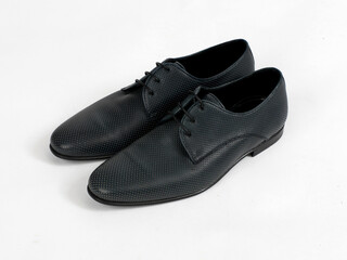Leather shoes on a white background