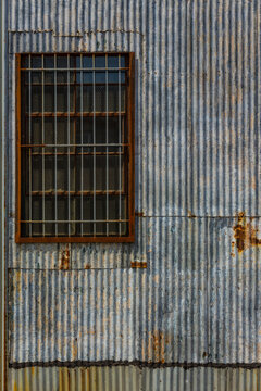 distressed aluminum wall