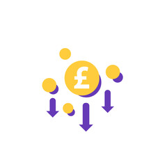 cost reduction, minimising icon with pound