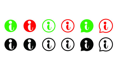 red and green Information icon in vector