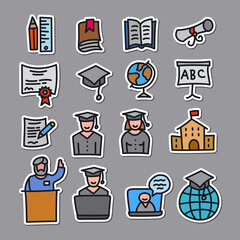 education stickers set